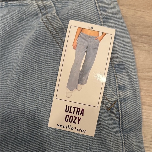 Vanilla Star Ultra Cozy Wide Leg Women's Light Blue Jeans - Picture 3 of 8